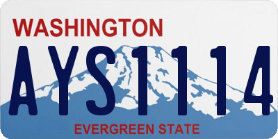 WA license plate AYS1114