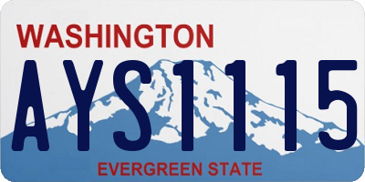 WA license plate AYS1115