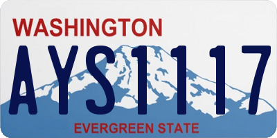 WA license plate AYS1117