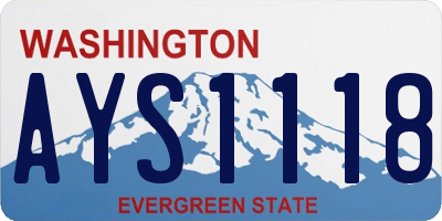 WA license plate AYS1118