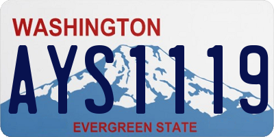 WA license plate AYS1119