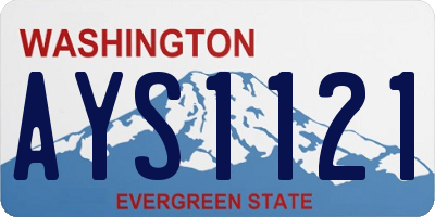 WA license plate AYS1121