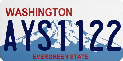 WA license plate AYS1122