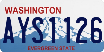 WA license plate AYS1126