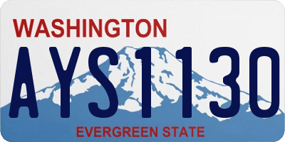 WA license plate AYS1130