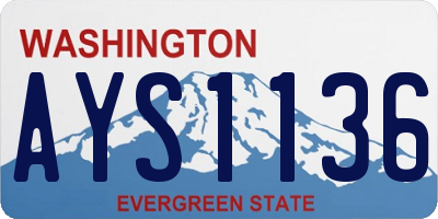 WA license plate AYS1136