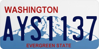 WA license plate AYS1137