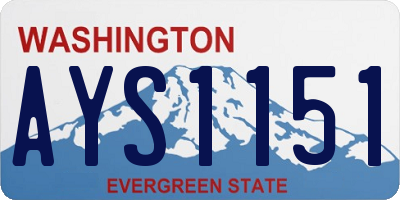 WA license plate AYS1151