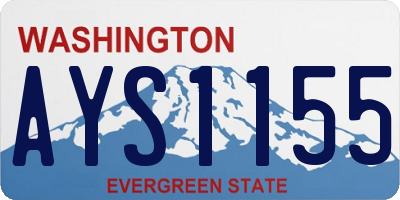WA license plate AYS1155