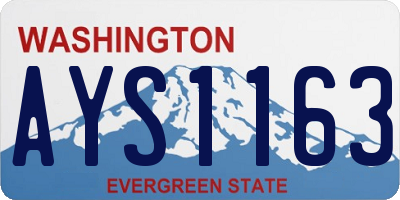 WA license plate AYS1163