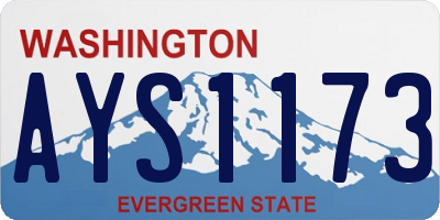 WA license plate AYS1173