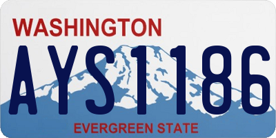 WA license plate AYS1186