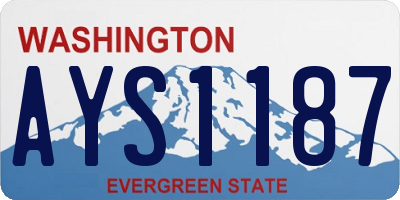 WA license plate AYS1187