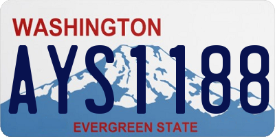 WA license plate AYS1188