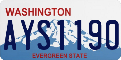 WA license plate AYS1190