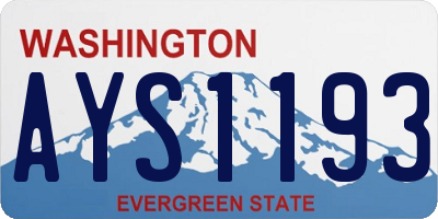 WA license plate AYS1193