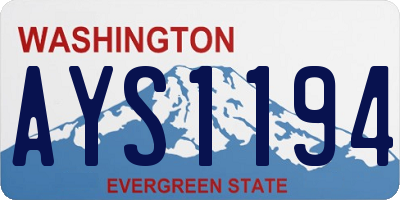 WA license plate AYS1194