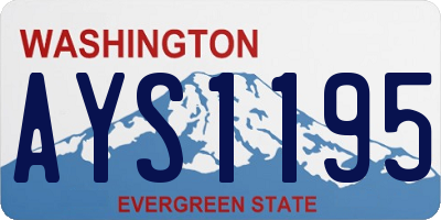 WA license plate AYS1195