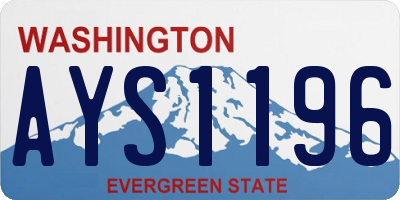 WA license plate AYS1196