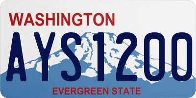 WA license plate AYS1200
