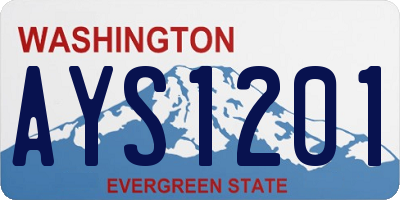 WA license plate AYS1201