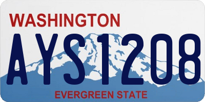 WA license plate AYS1208