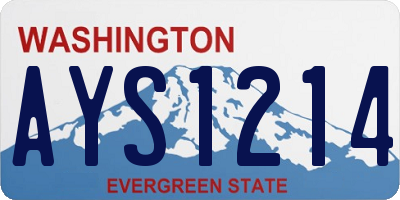 WA license plate AYS1214