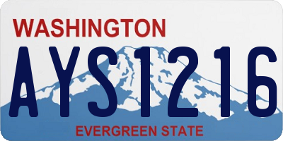 WA license plate AYS1216