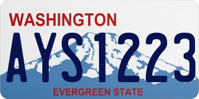 WA license plate AYS1223