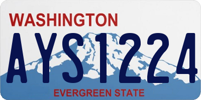 WA license plate AYS1224