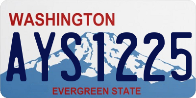 WA license plate AYS1225