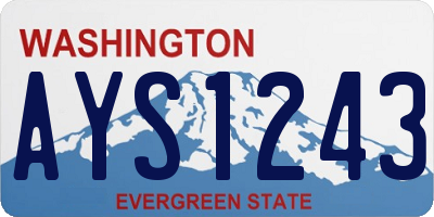 WA license plate AYS1243