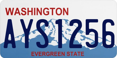 WA license plate AYS1256