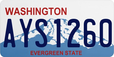 WA license plate AYS1260