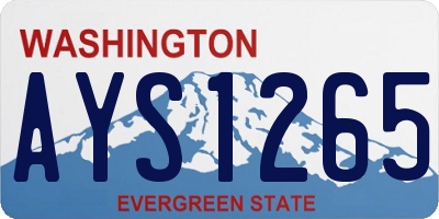 WA license plate AYS1265