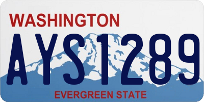 WA license plate AYS1289