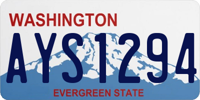 WA license plate AYS1294