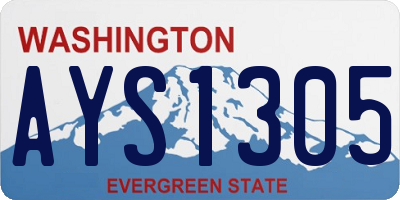 WA license plate AYS1305