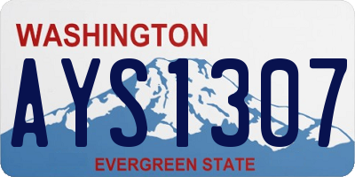 WA license plate AYS1307