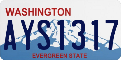 WA license plate AYS1317