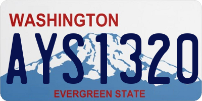 WA license plate AYS1320