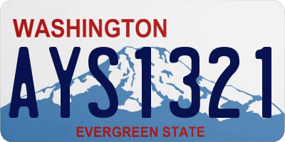 WA license plate AYS1321