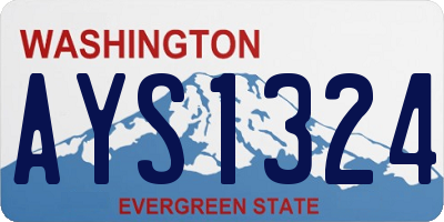 WA license plate AYS1324