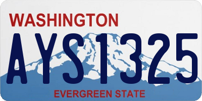 WA license plate AYS1325