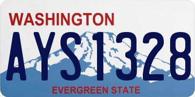 WA license plate AYS1328