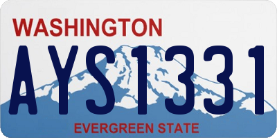 WA license plate AYS1331