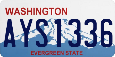 WA license plate AYS1336