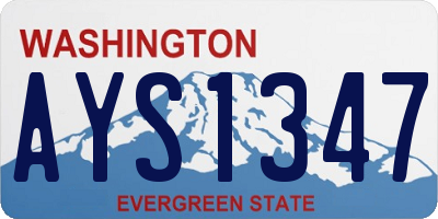 WA license plate AYS1347