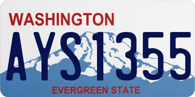 WA license plate AYS1355