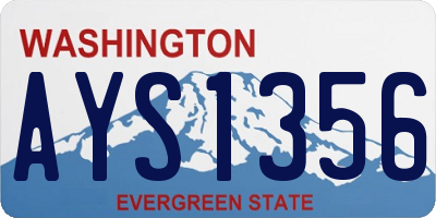 WA license plate AYS1356